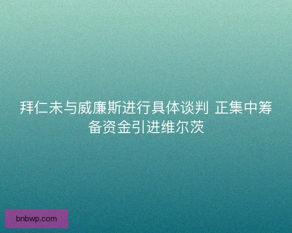 拜仁未与威廉斯进行具体谈判 正集中筹备资金引进维尔茨